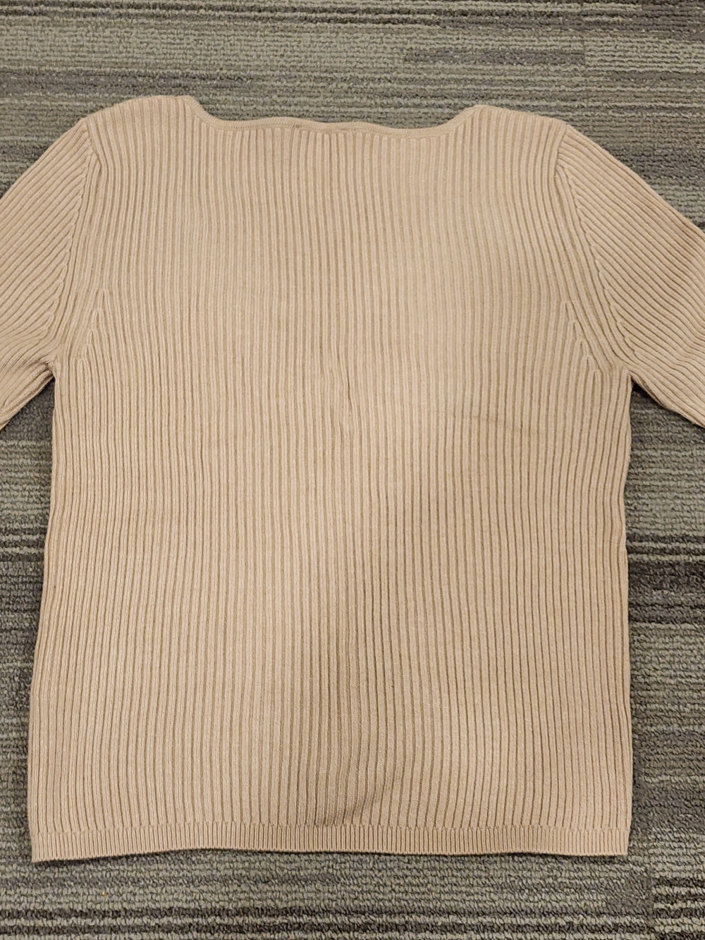 Dynamite Tan Ribbed V-Neck Button Cardigan - Picture 8 of 10